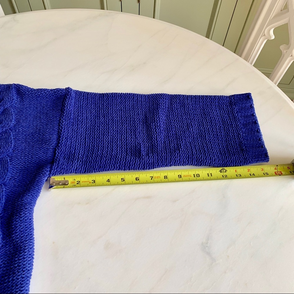 *SOLD* NWOT Cotton Emporium Cable Mock Sweater Blue Sz L - Picture 7 of 7